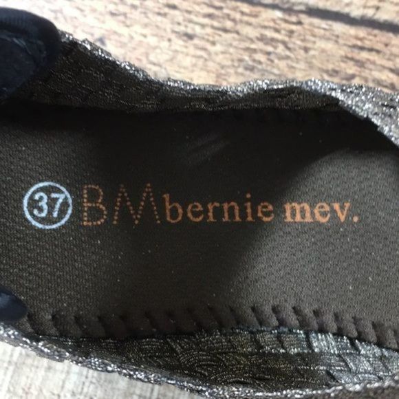 Bernie Mev Black Metallic Woven Wedge Pumps - Picture 8 of 11